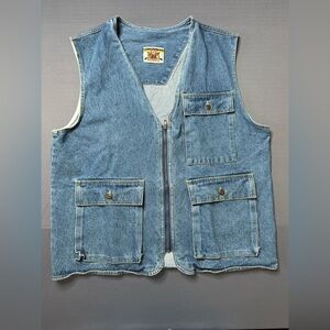 Vintage MTO Blues Denim Vest XXL